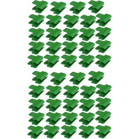 Lot de 48 colliers de serrage pour tuyau de jardin, accessoires de film d'abri de jardin, diamètre extérieur 16 mm, piquets pour plantes, clips en plastique pour serre, Vert