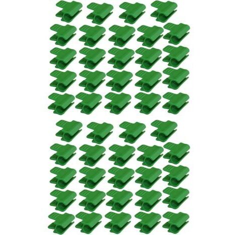 Lot de 48 colliers de serrage pour tuyau de jardin, accessoires de film d'abri de jardin, diamètre extérieur 16 mm, piquets pour plantes, clips en plastique pour serre, Vert