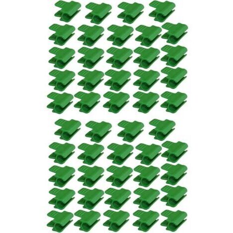 Lot de 48 colliers de serrage pour tuyau de jardin, accessoires de film d'abri de jardin, diamètre extérieur 16 mm, piquets pour plantes, clips en plastique pour serre, Vert