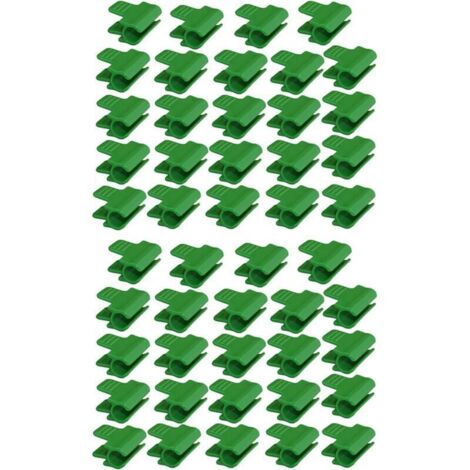 Lot de 48 colliers de serrage pour tuyau de jardin, accessoires de film d'abri de jardin, diamètre extérieur 16 mm, piquets pour plantes, clips en plastique pour serre, Vert
