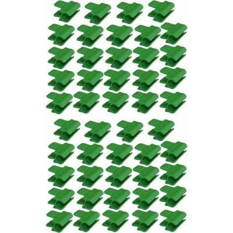 Lot de 48 colliers de serrage pour tuyau de jardin, accessoires de film d'abri de jardin, diamètre extérieur 16 mm, piquets pour plantes, clips en plastique pour serre, Vert
