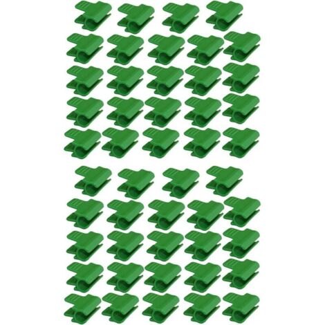Lot de 48 colliers de serrage pour tuyau de jardin. accessoires de film d'abri de jardin. diamètre extérieur 16 mm. piquets pour plantes. clips en plastique pour serre. Vert