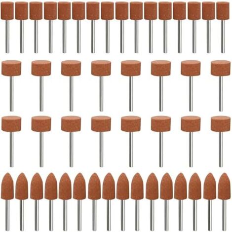 Lot de 48 embouts abrasifs en corindon pour Dremel, tige 1/8" meulage, polissage, ébavurage, une utilisation sur les pierres précieuses, le verre, métal et bois -