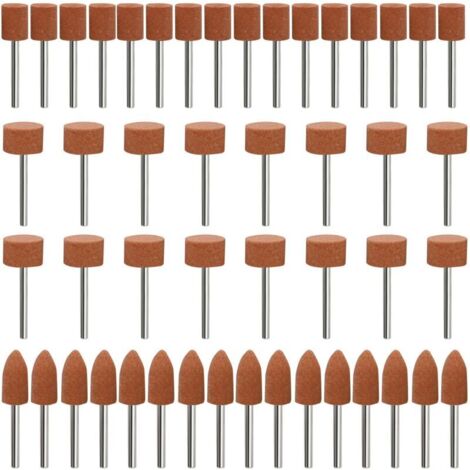 Lot de 48 embouts abrasifs en corindon pour Dremel, tige de 1/8" pour meulage, polissage, ébavurage, pour une utilisation sur les pierres précieuses, le verre, le métal et le bois