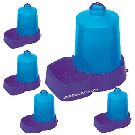 Lot de 5 Abreuvoir Bouteille Chiens Chats Animaux en plastique 8 litres, 25x34 cm