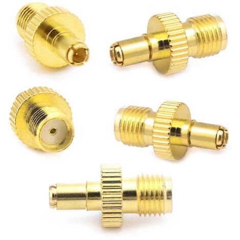 Lot de 5 adaptateurs coaxiaux RF SMA femelle vers TS9 mâle, droits, plaqués or