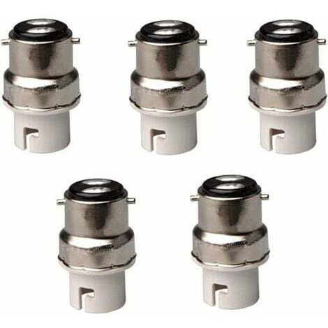 Lot de 5 adaptateurs d'ampoule B22 vers B15 / BA15D / B15D ou LED