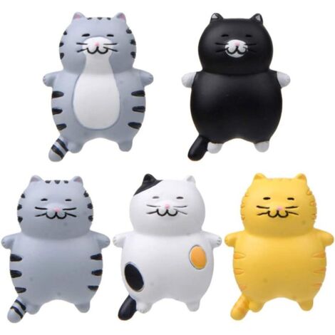 Lot de 5 aimants de réfrigérateur en forme de chat.