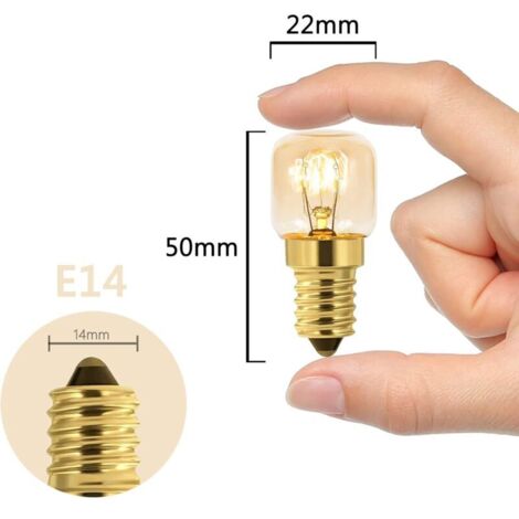 Lot de 5 Ampoule à Sel 15W E14 T22, Incandescence Blanc Chaud 2700K, 80LM, AC 230V, Ampoule Four 15w 300°, Pour Four, Frigo, Lampe de Sel, Fours Grill NPTERBL