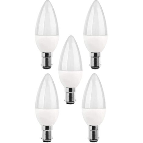 Lot de 5 ampoules 5w LED B15, équivalent à une ampoule à incandescence de 25 W, 270 lm, lumière du jour 3000 K, C35 SBC B15 à petit culot à baïonnette [Classe énergétique A+]