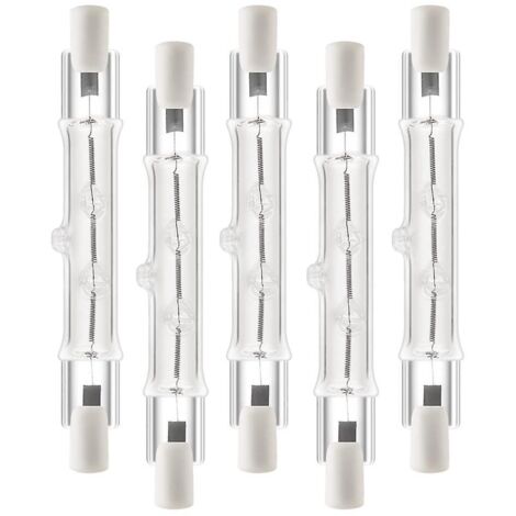 Lot de 5 ampoules halogènes linéaires R7S 118 mm 300 W 230 V, dimmables, pour la construction.