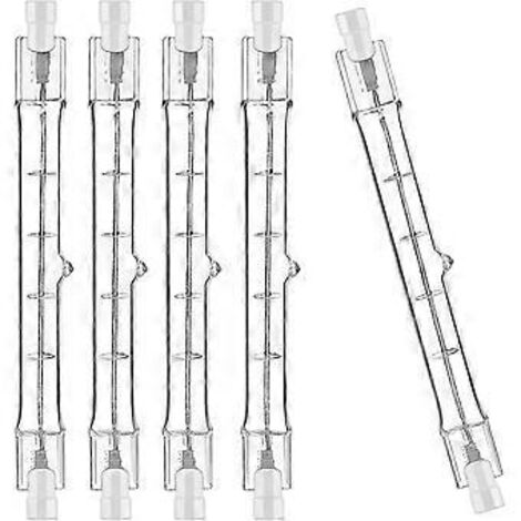 Lot de 5 ampoules halogènes R7S 118 mm 200 W 230 V, tige halogène R7S 118 mm, ampoule halogène R7S à intensité variable pour projecteur de bâtiment, éclairage d'extérieur.