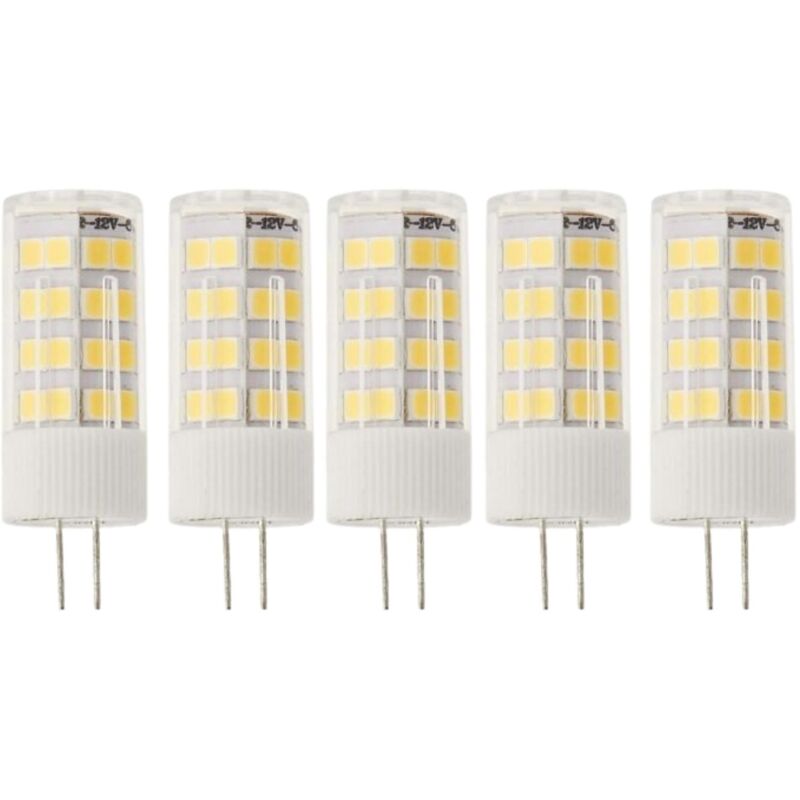 Lot de 5 ampoules LED 12 V DC, G4 de 5 W de puissance, couleur blanc froid 6000 K, 400 lumens, (équivalent 35-40 W halogène), 12 mm de diamètre, 46