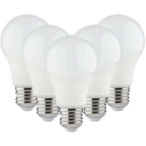 Lot de 5 Ampoules LED A60 SMD 8,5W E27 - Blanc Chaud 3000K