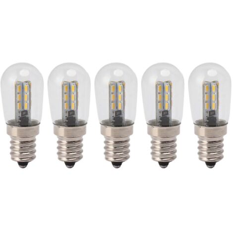 Lot de 5 ampoules LED E12 pour réfrigérateur, 24 diodes, haute luminosité et lumière chaude, pour lampe de réfrigérateur 120 V.-AquaForge