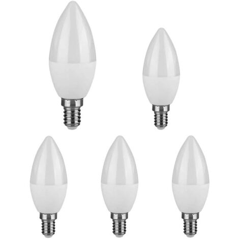 Lot de 5 Ampoules LED E14 C37 3,7W V-TAC VT-1818 FS - 180 ° - Blanc chaud - 3000K