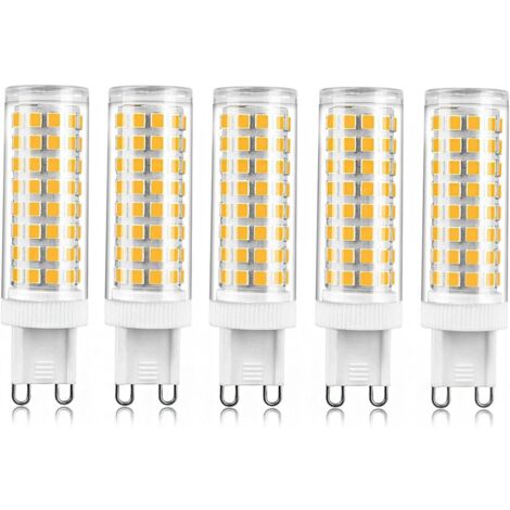 Lot de 5 Ampoules LED G9 12W, Équivalent 120W, 1000lm, Blanc Chaud 3000K, Sans Scintillement, 360°, Éclairage Salon Chambre Cuisine
