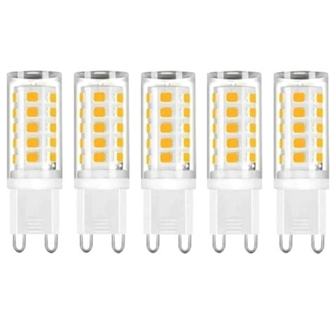 Lot de 5 Ampoules LED G9 3W, 300 lm, Blanc chaud 3000 K — Sans scintillement, non dimmables — Idéales pour éclairage décoratif et lustres