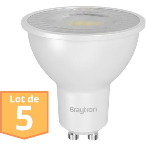 Lot de 5 Ampoules LED GU10 Braytron 6.5W 6500K 630 Lumens