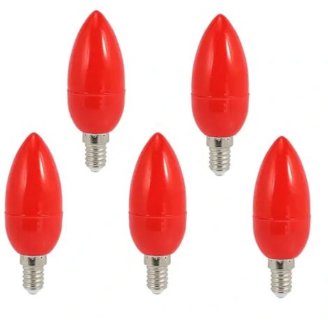 Lot de 5 ampoules LED rouges porte-bonheur, ampoules à économie d'énergie, culot E14-AquaForge