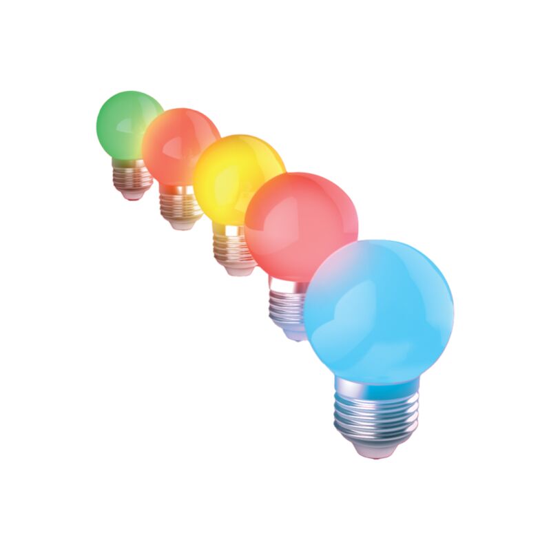 Lot de 5 Ampoules LED, Culot E27, RVB, Sp&eacute;cial Ext&eacute;rieur