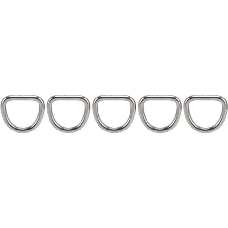 Lot de 5 anneaux en D en acier inoxydable 316, boucle demi-cercle sans soudure, accessoires de quincaillerie 6 x 33 x 30 mm