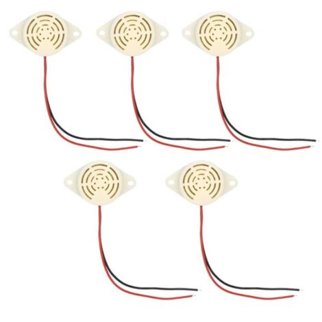 Lot de 5 avertisseurs sonores actifs 95 dB, 3-24 V CC, bip continu, pour électronique DIY SFM-27