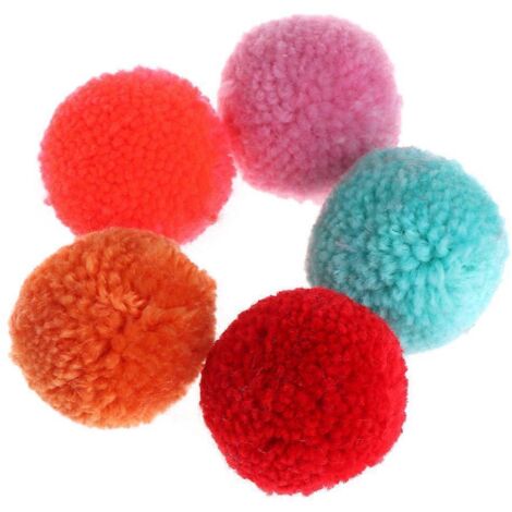 Lot de 5 balles à mâcher pour chat, jouets en peluche interactifs pour animaux de compagnie.