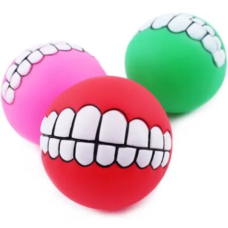 Lot de 5 balles en silicone pour chien - Jouets amusants à mâcher avec buzzer