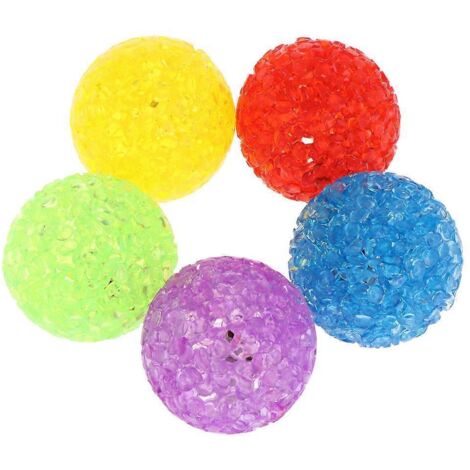 Lot de 5 balles pour chien et chat avec clochettes, idéales pour jouer en extérieur.