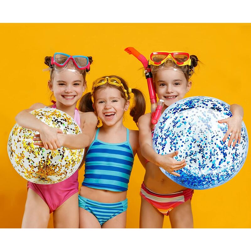 Ballons de Plage gonflables Jumbo 24 Pouces pour la Piscine, la Plage, Les  fêtes d'été et Les Cadeaux | Paquet de 6 Ballons de Plage gonflables de