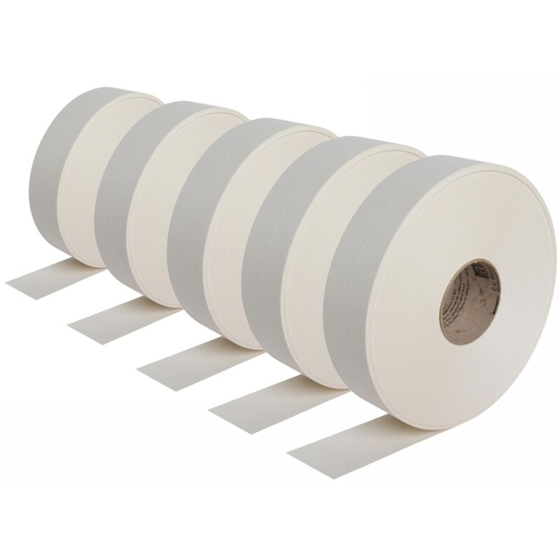 Lot de 5 bandes joint us papier Semin pour réaliser les joints des plaques de pâtre en association avec un enduit - 150 m