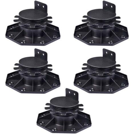 Lot de 5 bases décoratives - réglables en hauteur de 30 à 60 mm - en plastique - adaptées aux terrasses, sous-structures et panneaux de terrasse