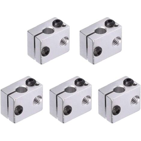 Lot de 5 blocs de chauffage en aluminium extrudeuse Hotend V6 pour imprimante 3D MK7 MK8