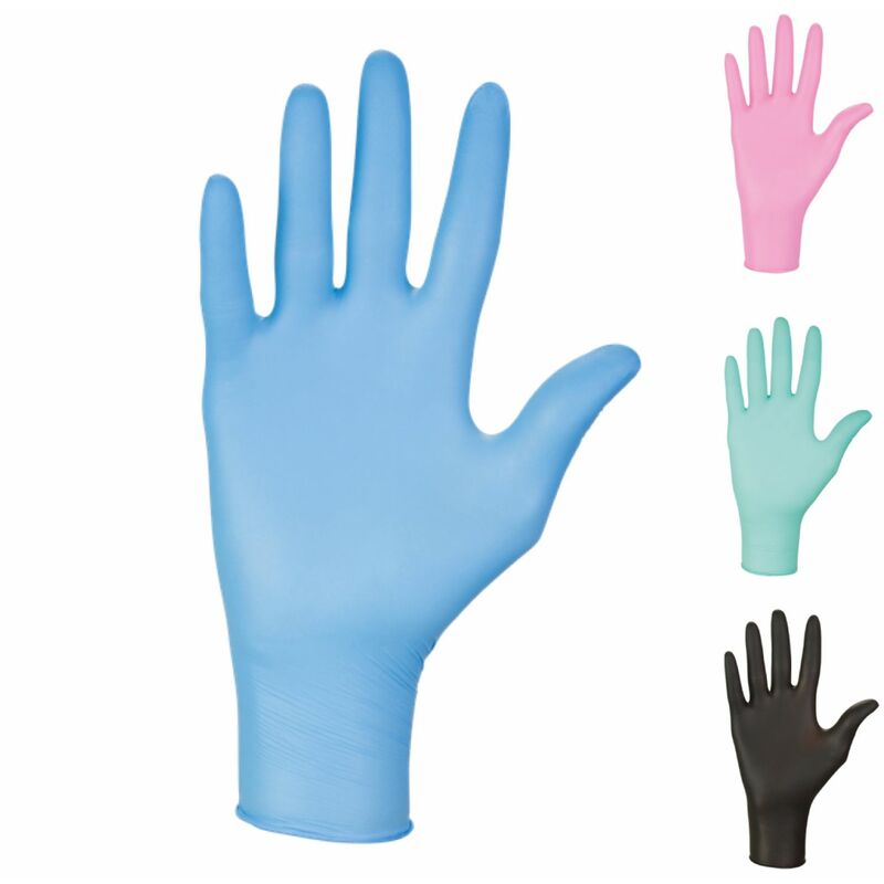 Lot de 5 boites de 100 gants en nitrile jetables - non poudrés - Taille s - Bleu Vivezen