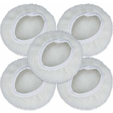 Lot de 5 Bonnet de Polissage, 125-150mm Kit Auto Disque Polissage Bonnet en Laine Tampons de Cirage pour la Plupart des Polisseurs de Voiture