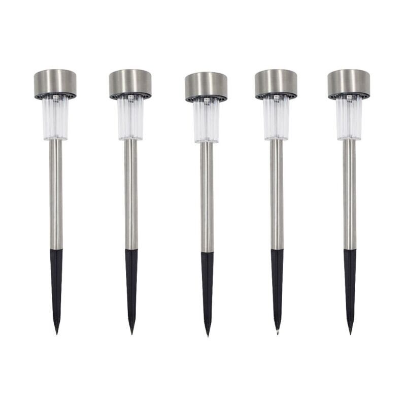 Ensoleille - Lot de 5 bornes solaires à led lampes de jardin à planter
