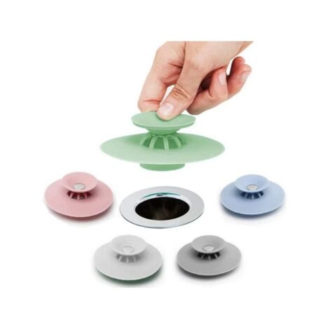 Lot de 5 bouchons de vidange en silicone pour baignoire, évier, douche