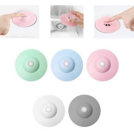 Lot de 5 bouchons d'évier universels en silicone pour salle de bain, serpillère, cuisine