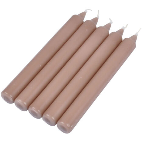 Lot de 5 Bougies Chandelier "Essentiel" 19cm Taupe