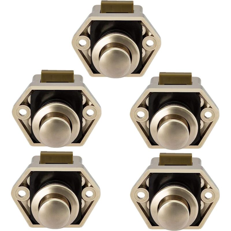 Lot de 5 Bouton Poussoir Loquet pour Camping-Car - Fermeture Porte Placard rv Caravane