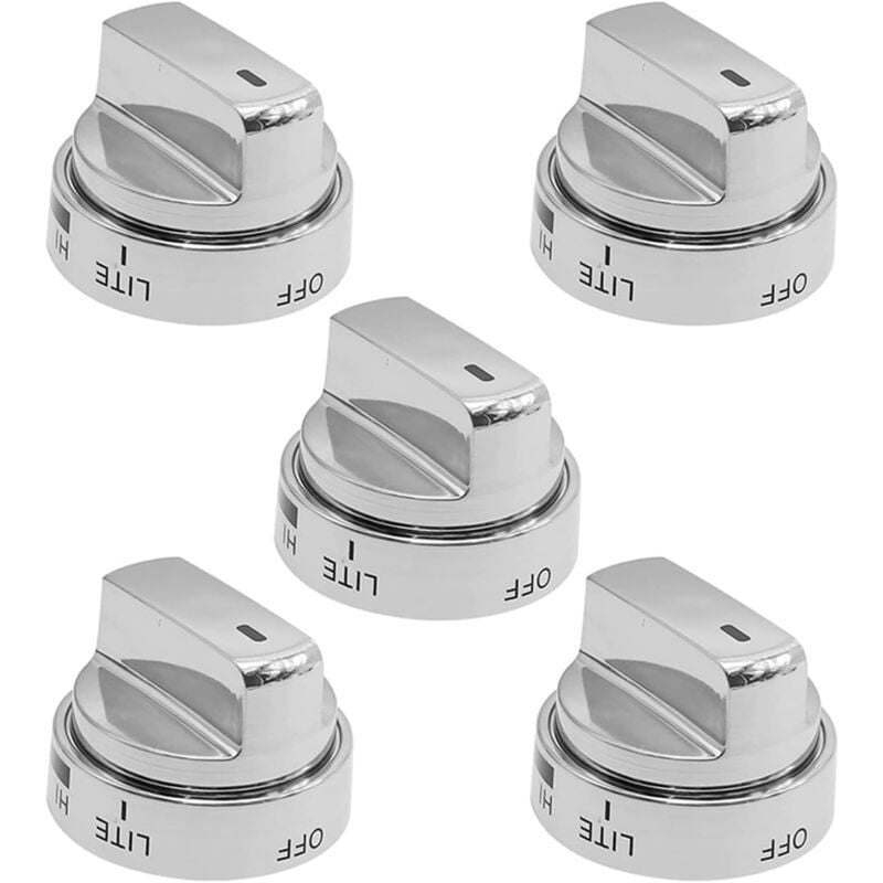 Ikodm - Lot de 5 boutons de rechange universels en métal durable pour table de cuisson - Faciles à utiliser