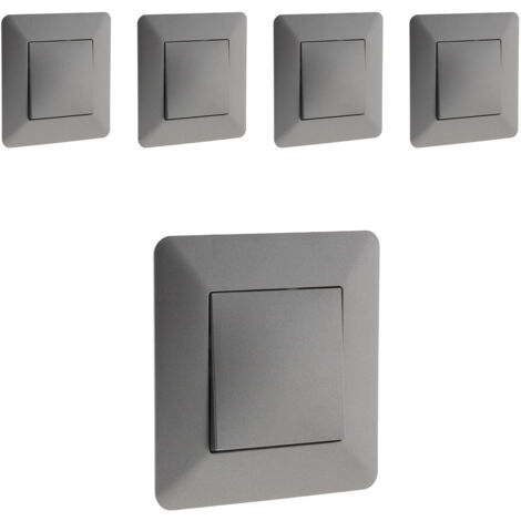 Lot de 5 boutons poussoirs Artezo - titanium - Zenitech