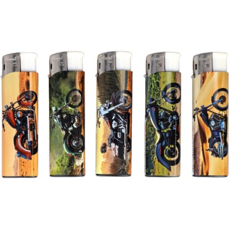 Lot de 5 briquets à gaz piézo classiques pour moto