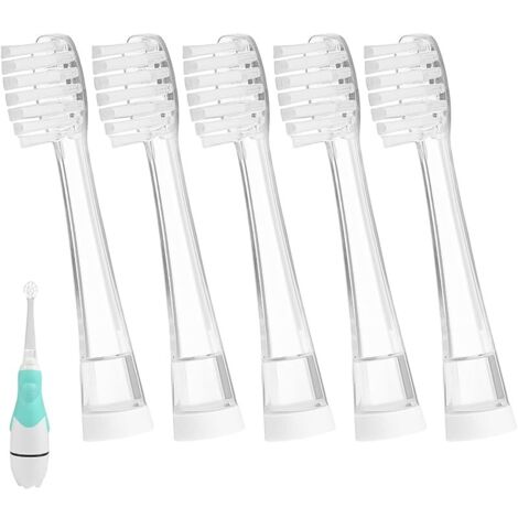 Lot de 5 Brossettes de Rechange Enfants pour Seago SG513/SG977/SGEK6/DT-K6/DT-BB1, Brosse à Dents Électrique pour Seago, Têtes De Rechange Souples 3+ans