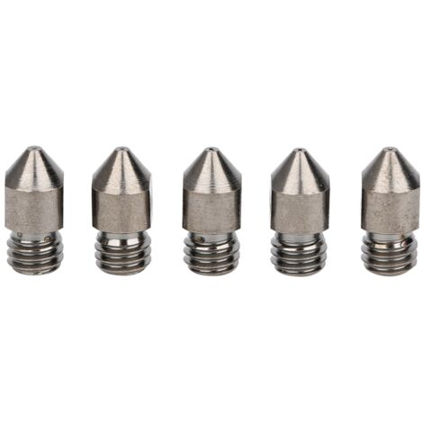 Lot de 5 buses imprimante 3D MK8 acier trempé 0.2‑1.0mm pour filament 1.75mm