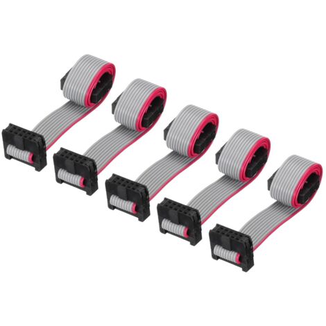 Lot de 5 Câble Ruban Plat, Connecteur FC à FC, 10 Broches, Pas 2,0 mm, Longueur 20 cm, pour Ordinateur, Imprimante, Lecteur DVD