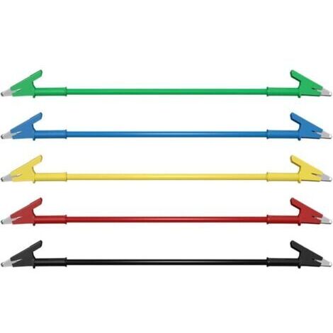 Lot de 5 câbles de test robustes à pince crocodile 1 mètre de fil flexible à double extrémité pour les tests électriques, haute conductivité