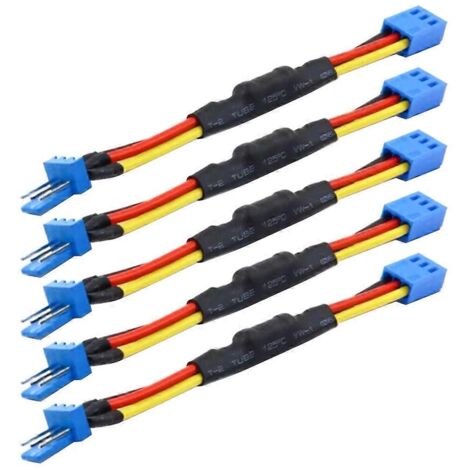 Lot de 5 câbles d'extension de résistance pour ventilateur PC 3 broches, réduisant le bruit et la vitesse. Connecteur 3 broches.