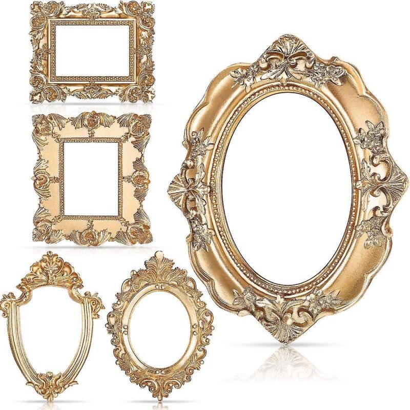 Lot de 5 cadres photo vintage en résine à suspendre au mur, cadre photo pour table, présentoir à bijoux, pour les vacances